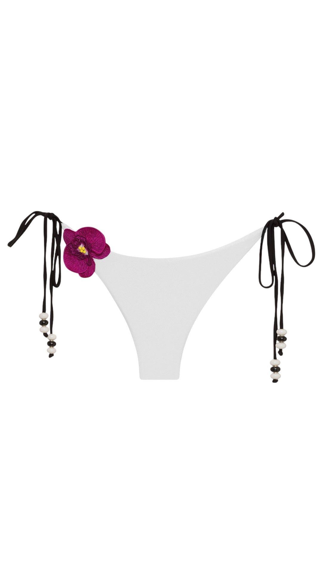 White Lycaste bikini bottom by NIKOZA, with a sleek, fitted design and minimal coverage, perfect for beachwear.