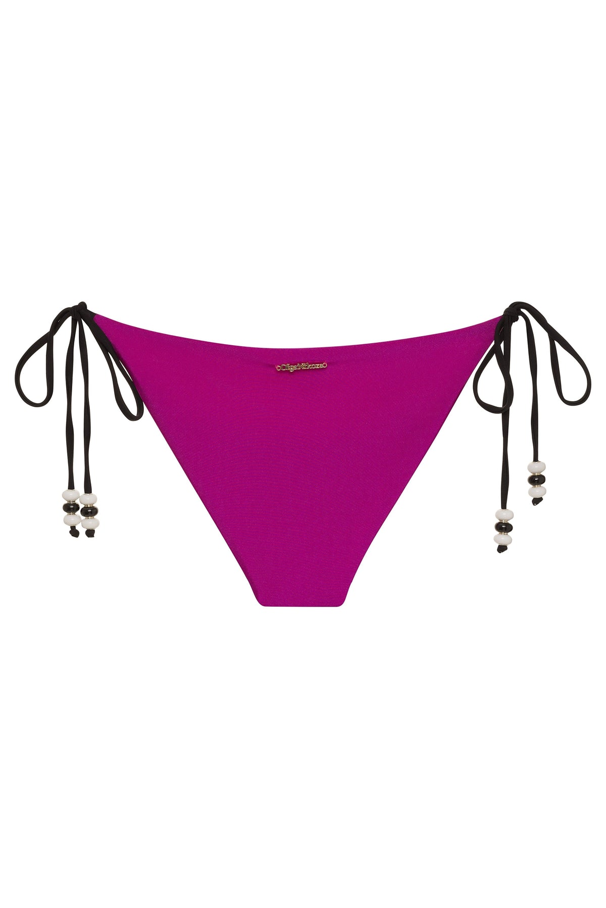 White Lycaste bikini bottom by NIKOZA, with smooth fabric and minimal design, shown on a model.