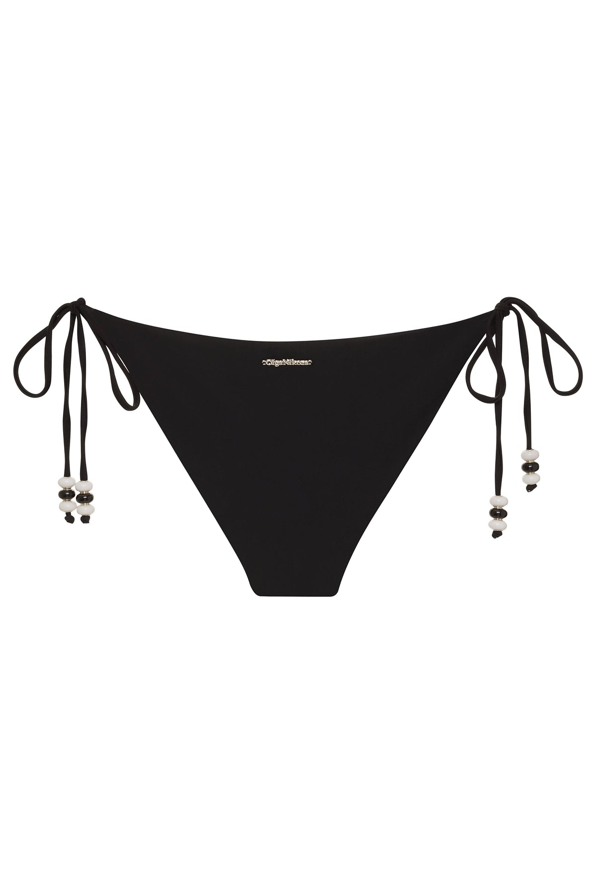 White Lycaste bikini bottom by NIKOZA with a sleek, minimal design, shown laid flat on a neutral background.