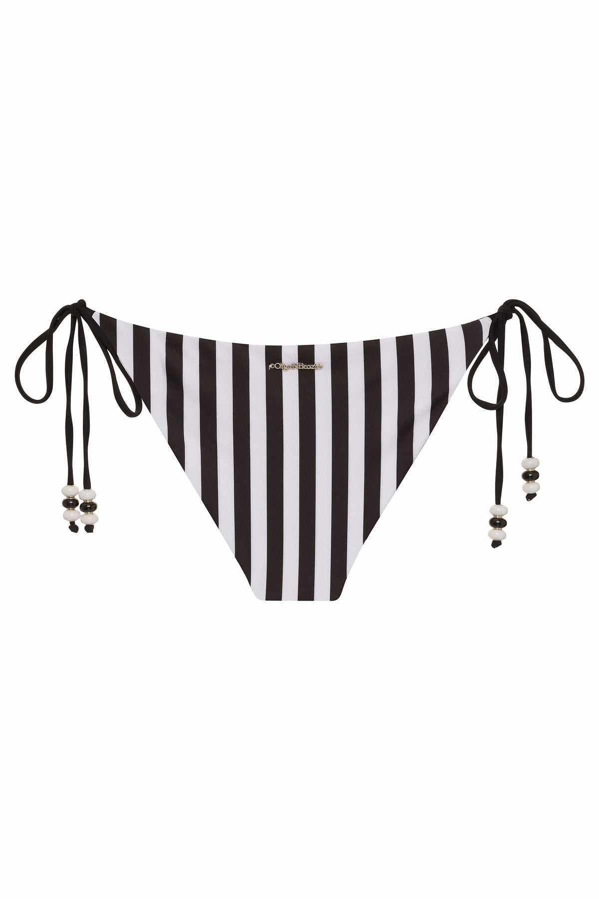 White NIKOZA Lycaste bikini bottom, XS size, with sleek, minimal design and smooth fabric, displayed on a flat surface.