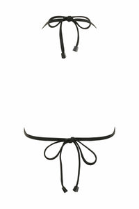 NIKOZA Brickell Chic bikini top in black orchid with triangle design, featuring adjustable straps and stylish swimwear look.