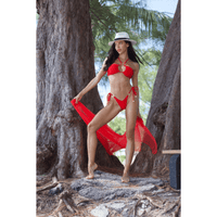 NIKOZA Camila red bikini top, XS size, featuring a stylish design with adjustable straps and vibrant red color.