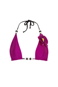 White Lycaste bikini top by NIKOZA, featuring a stylish and comfortable design with adjustable straps.