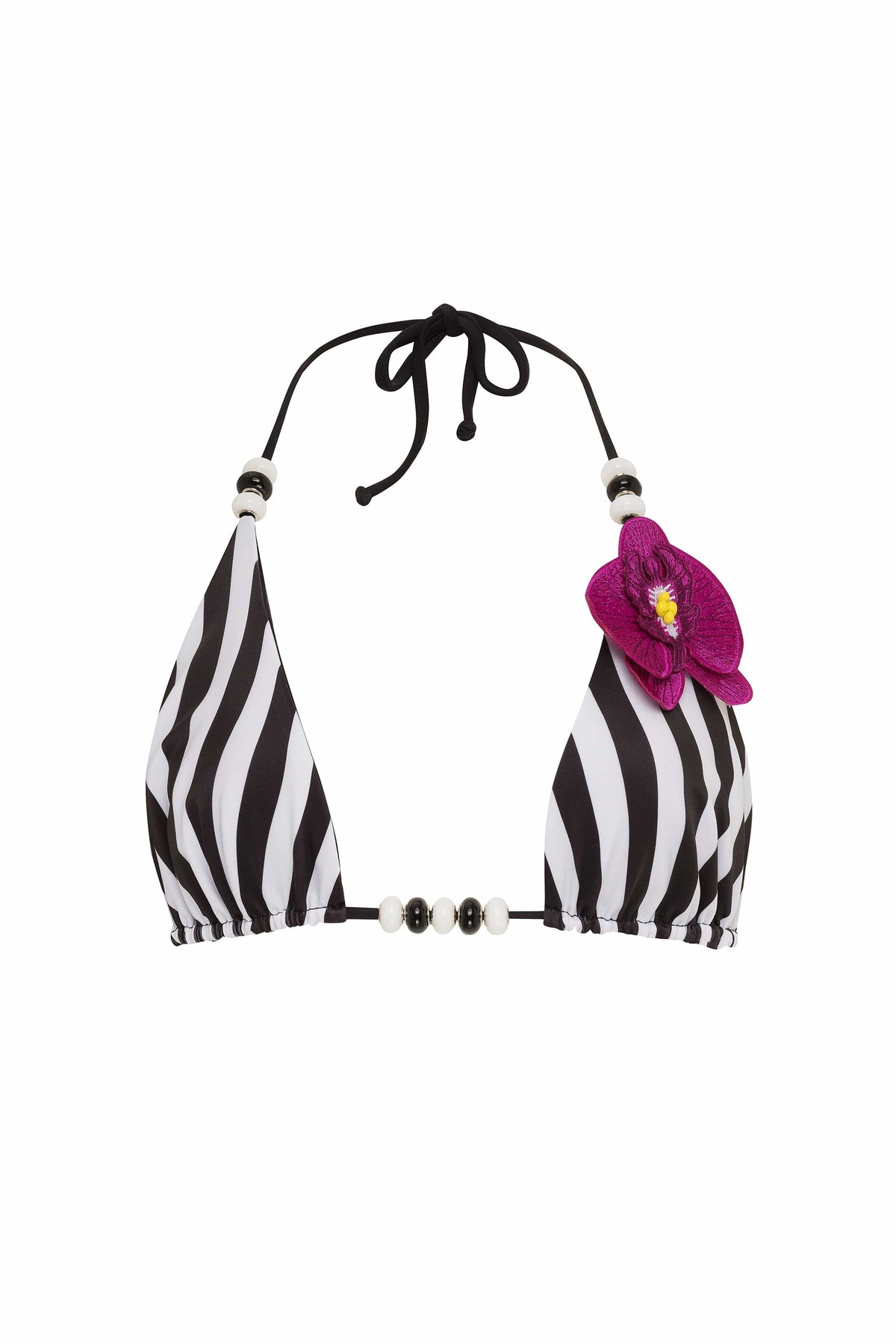 White Lycaste bikini top by NIKOZA, featuring a sleek design with adjustable straps and a comfortable fit.