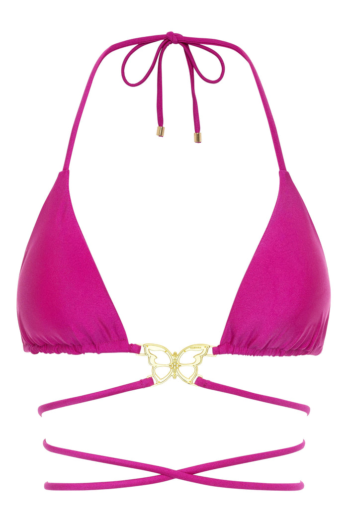 Fuchsia Mariposa Top by NIKOZA, XS size, featuring a stylish design and lightweight fabric, ideal for casual wear.