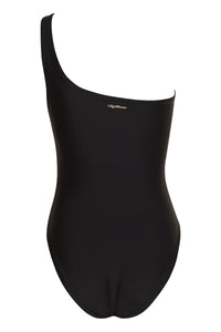 NIKOZA Vanda Fuchsia one-shoulder swimsuit, vibrant swimwear featuring a stylish design and fitted silhouette.