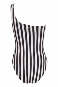 Vanda Fuchsia one-shoulder swimsuit by NIKOZA, stylish swimwear with a vibrant fuchsia color and sleek design.