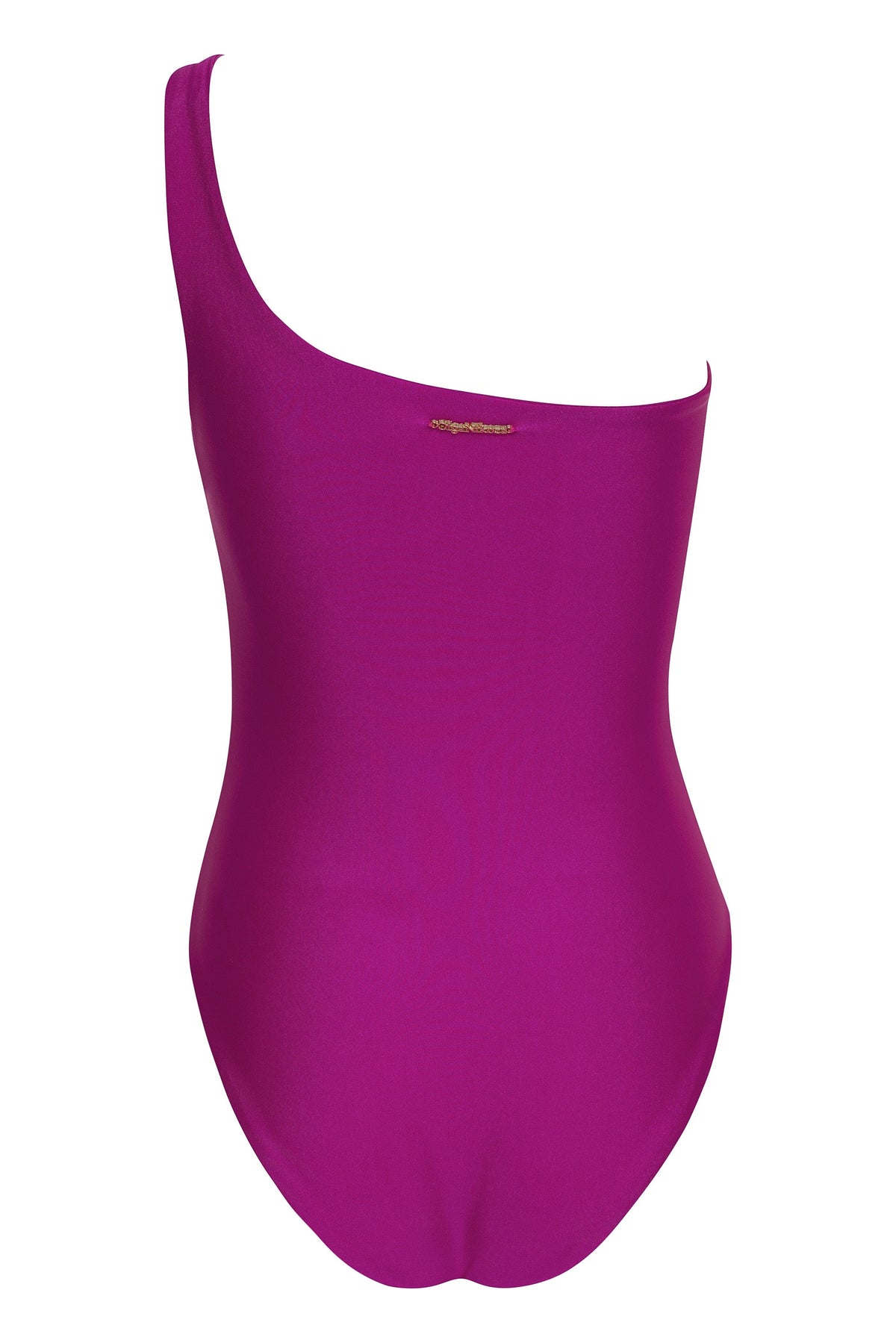 NIKOZA Vanda black and white striped one-shoulder swimsuit, stylish swimwear for women, featuring a modern, sleek design.