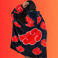 Olm Collectibles Naruto Itachi Akatsuki wearable blanket hoodie for kids and adults, featuring detailed Akatsuki design and cozy fabric.