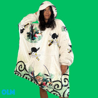 Olm Collectibles Zoro One Piece wearable blanket hoodie for kids and adults, soft fleece with character design, cozy and comfortable.