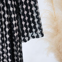 Openwork Lace Knit Open Abaya(MOA327)
