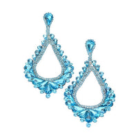 Oversized Cut Out Cluster Vine Accented Teardrop Earrings