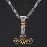 Vikings Mjolnir Celtic Knot Stainless Steel Necklace