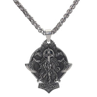 Vikings Warrior and Axe Stainless Steel Necklace
