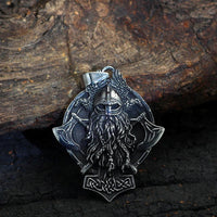 Vikings Warrior and Axe Stainless Steel Necklace