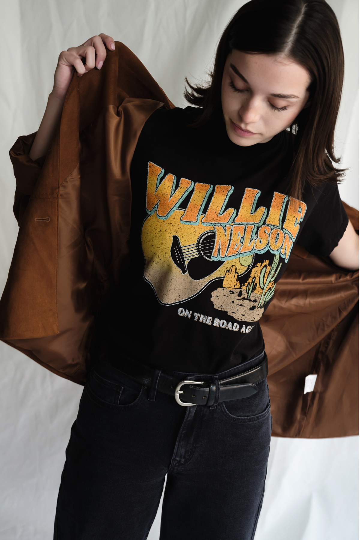 Women’s summer tee from People of Leisure, "Like a Band O' Gypsies" graphic top featuring casual style and soft fabric.