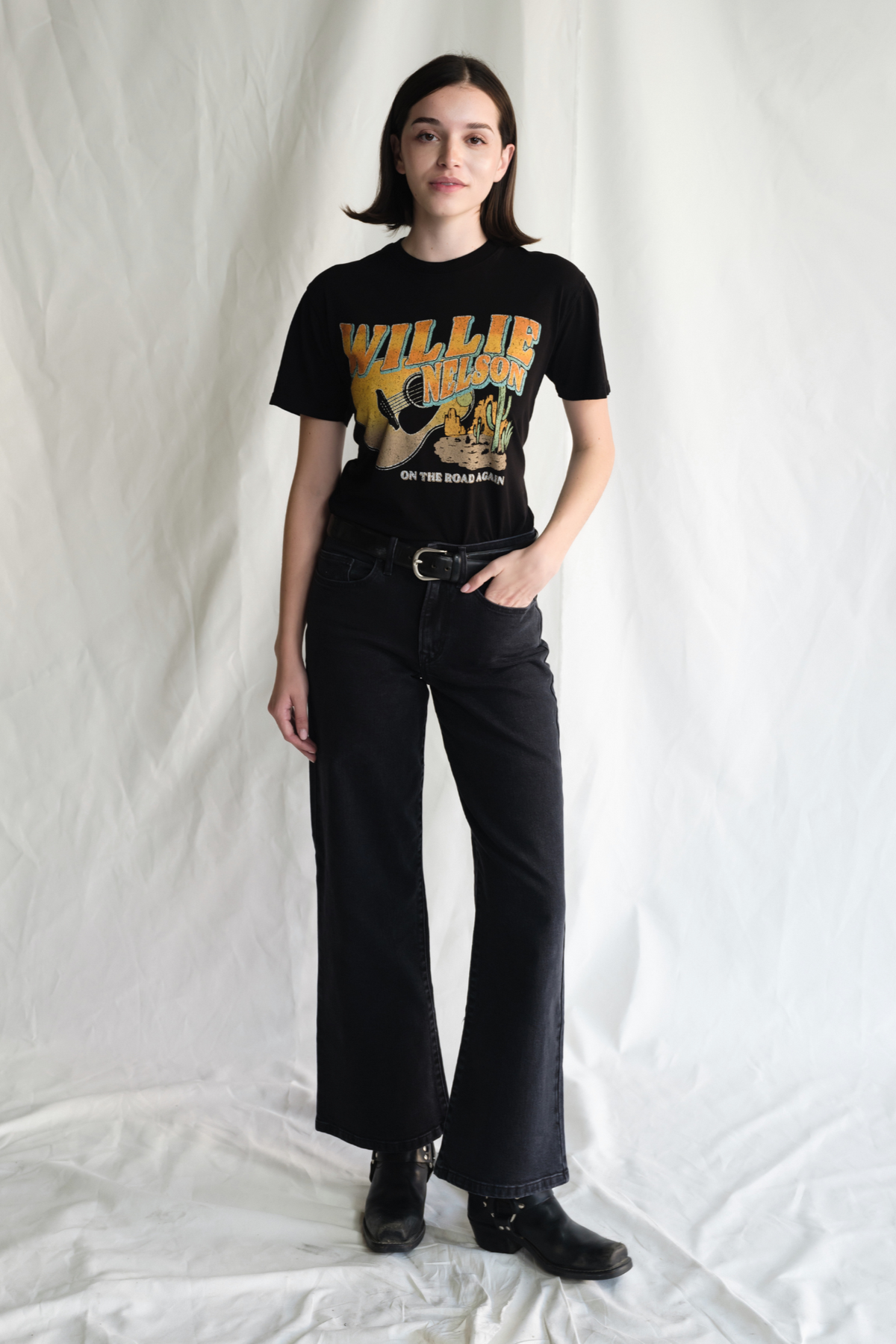 Women’s summer tee by People of Leisure featuring the “Like a Band O' Gypsies” graphic design, casual and stylish top.