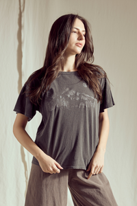 Yosemite Women's Tee Top by People of Leisure, casual short-sleeve shirt in soft fabric, front view showing relaxed fit and simple design.