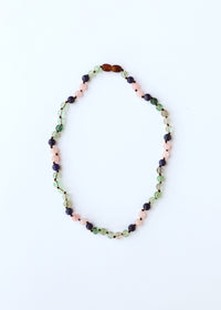 Fluorite + Lapis Lazuli + Rose Quartz || Gemstone Necklace