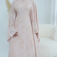 Print Batwing Sleeve Maxi Dress(MA446)