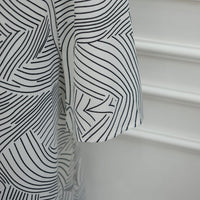 Printed Washed-Crinkle Bell Sleeve Maxi Dress(MS474)