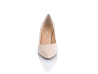 Joan Oloff Shoes Deborah New Nude Patent final sale women's slip-on shoes with glossy nude patent finish