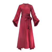 Profile NYC bell sleeve dress with stylish bell sleeves, showcased on a hanger against a plain background.