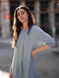 TENCEL pleat dress by profile-nyc featuring a flowing design and elegant pleats, perfect for stylish everyday wear.