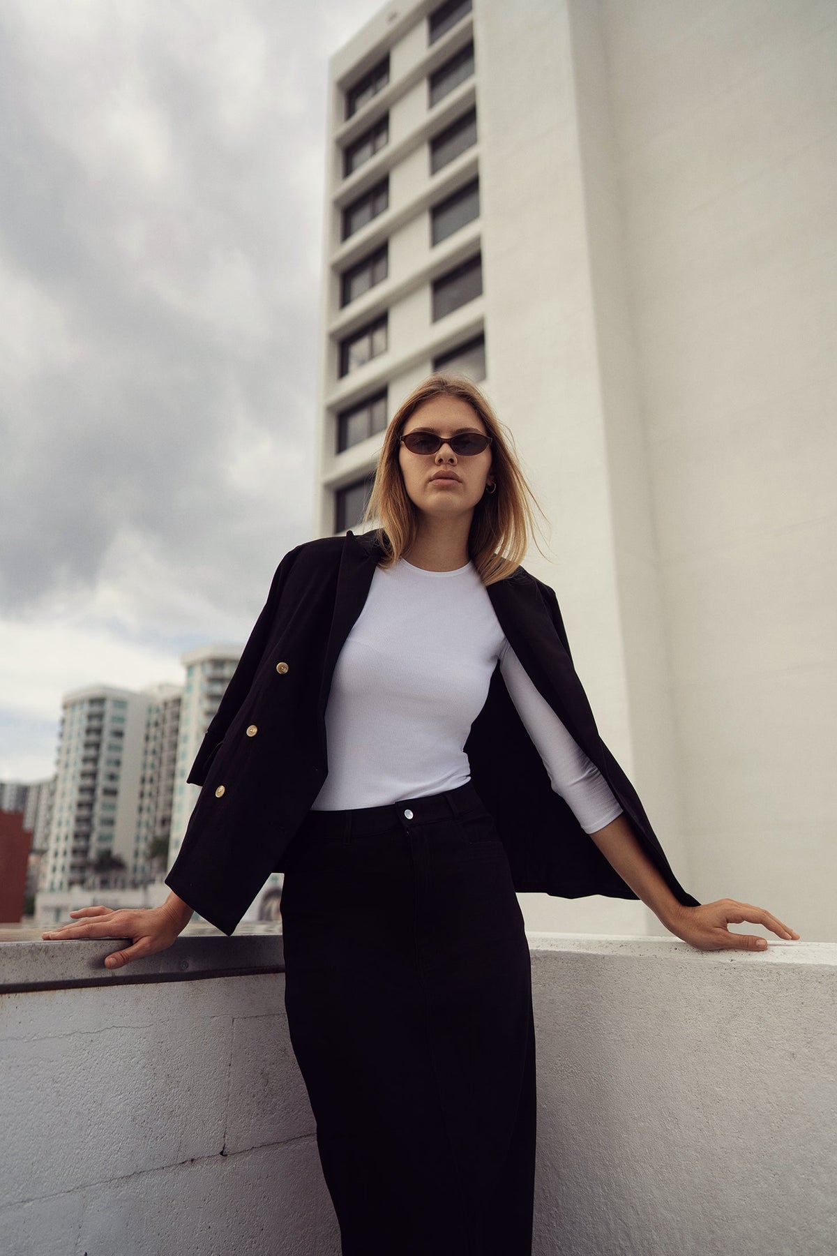 Profile-nyc stretch summer blazer jacket shown in light fabric, tailored fit, with lapel collar and stylish design.