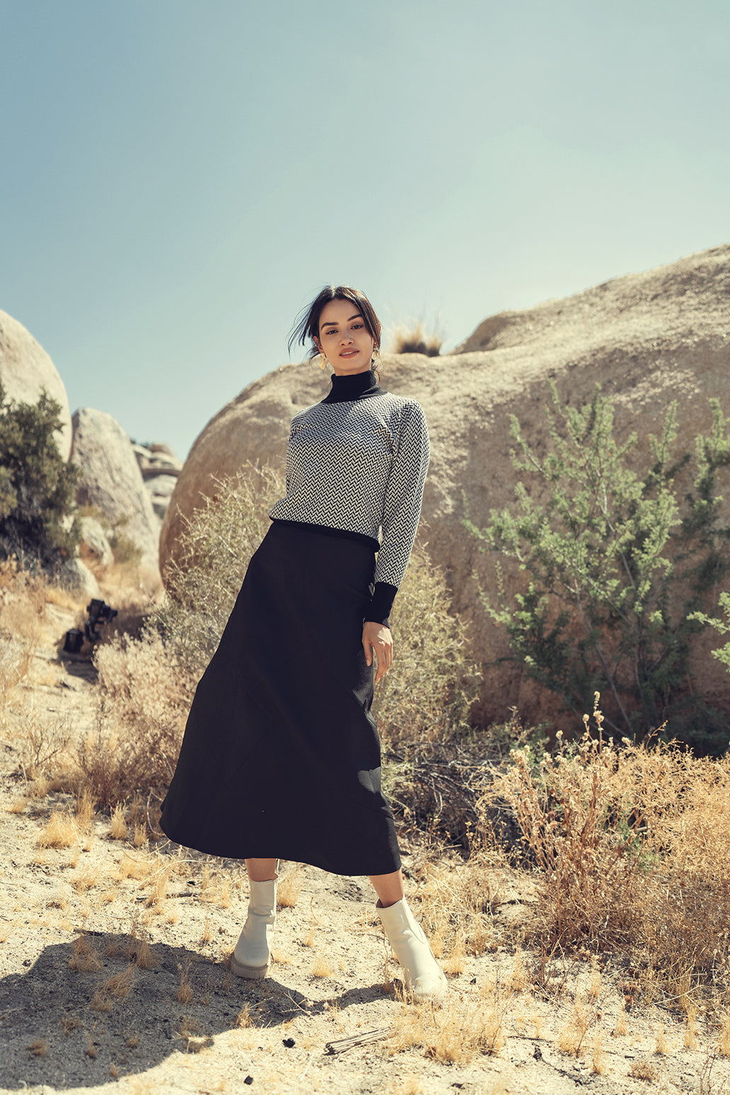 Wool seam skirt by Profile NYC featuring a stylish, tailored design with visible seam details and a classic silhouette.