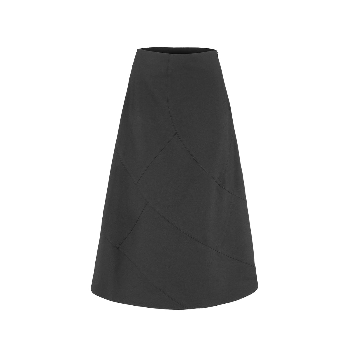 Wool seam skirt by profile-nyc, stylish knee-length skirt with seam detailing, perfect for fall and winter wear.