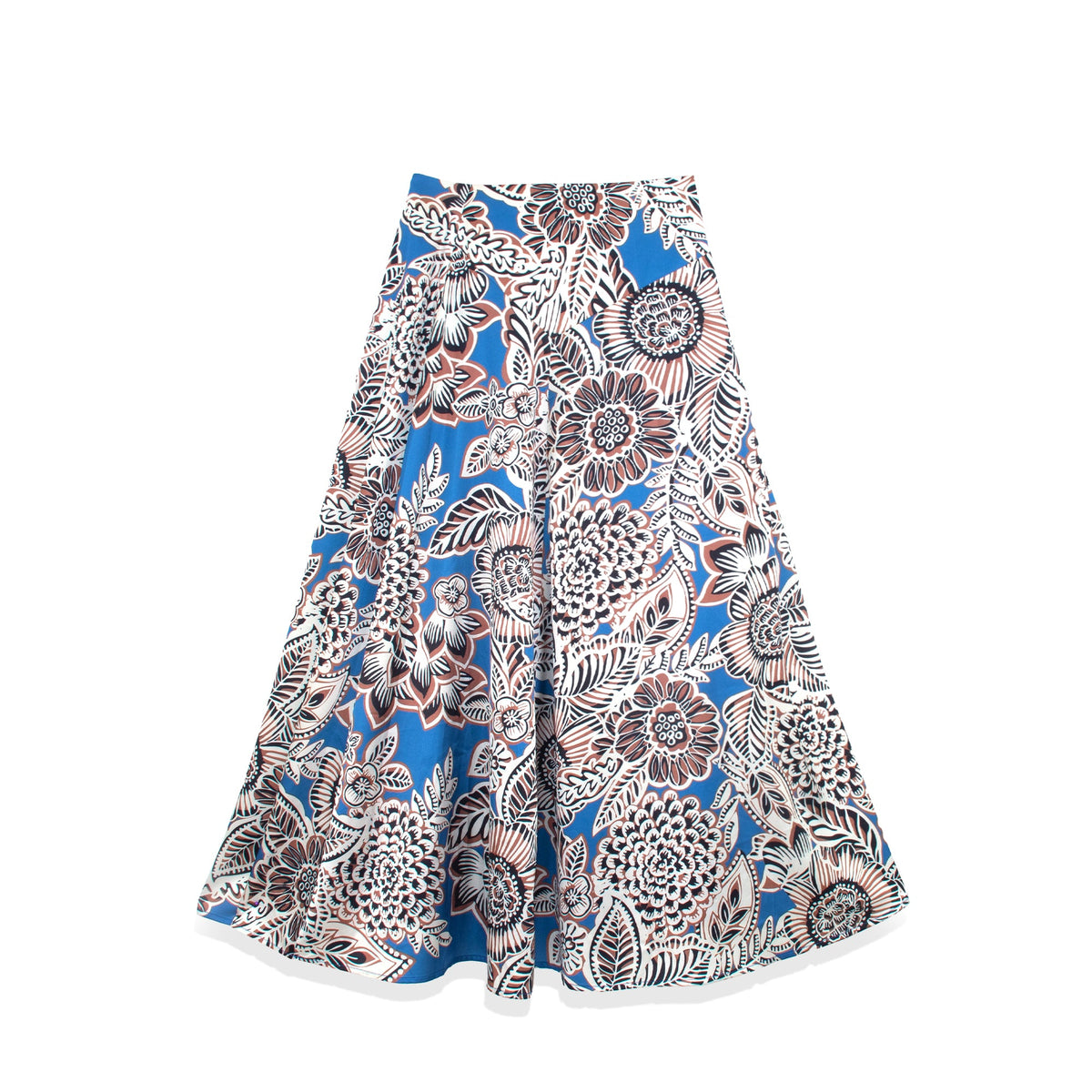 Floral printed slip skirt from Profile NYC featuring a flowing design and vibrant floral pattern.