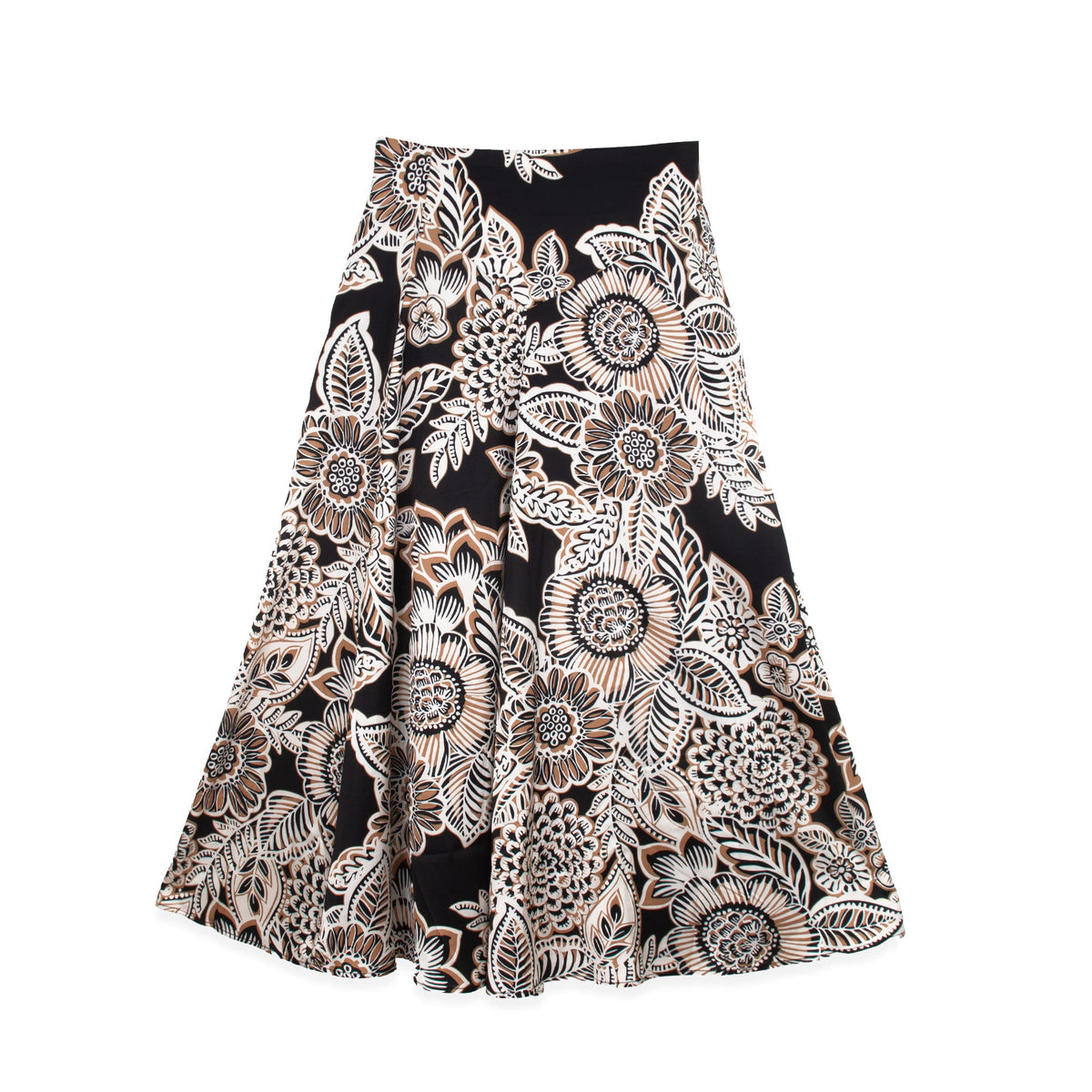 Floral printed slip skirt from Profile NYC, featuring lightweight fabric and a relaxed fit, shown on a model.