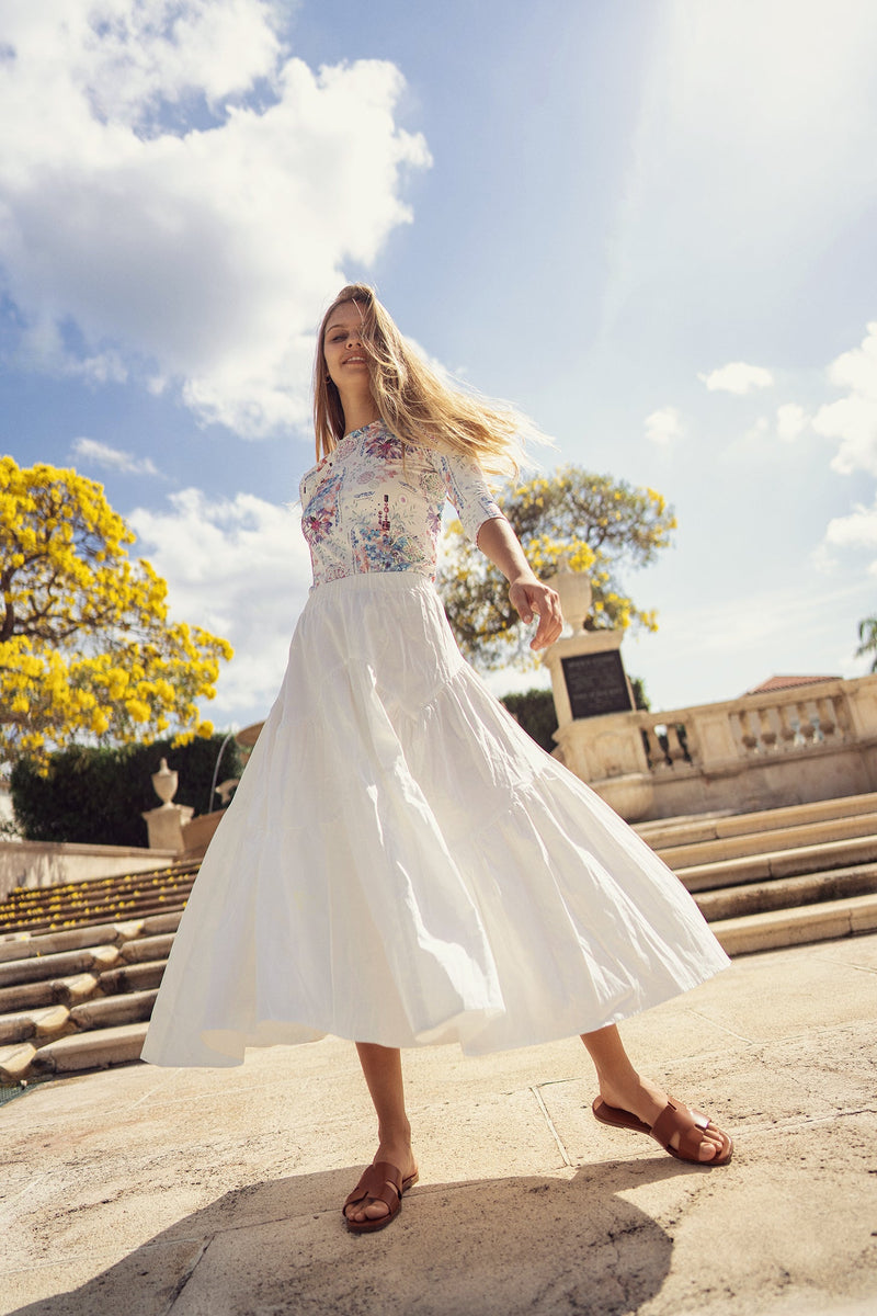 Flowy skirt by Profile NYC with a lightweight, airy fabric in a graceful, flowing design, perfect for casual or dressy wear.