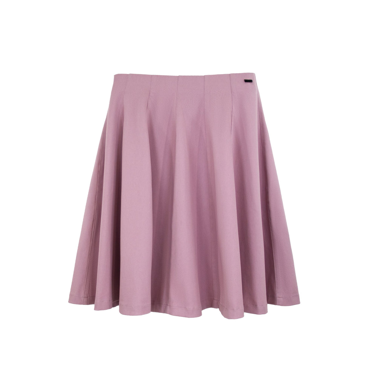 Profile NYC panel pleated skirt, short-length skirt with structured pleats, black fabric, stylish and versatile for everyday wear.