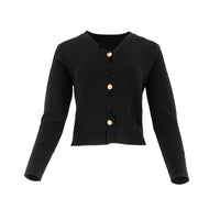 Scallop knit cardigan sweater by Profile NYC featuring a textured pattern and scalloped edges in soft, cozy fabric.