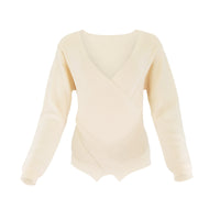 Faux wrap sweater by profile-nyc, featuring a stylish design with soft fabric and a flattering fit, shown in a close-up view.
