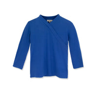 Faux wrap modal T-shirt by Profile NYC in soft fabric with a stylish wrap design, shown in a close-up image.