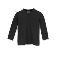 Faux wrap modal T-shirt by Profile NYC featuring a stylish wrap design and soft fabric, shown in a close-up view.