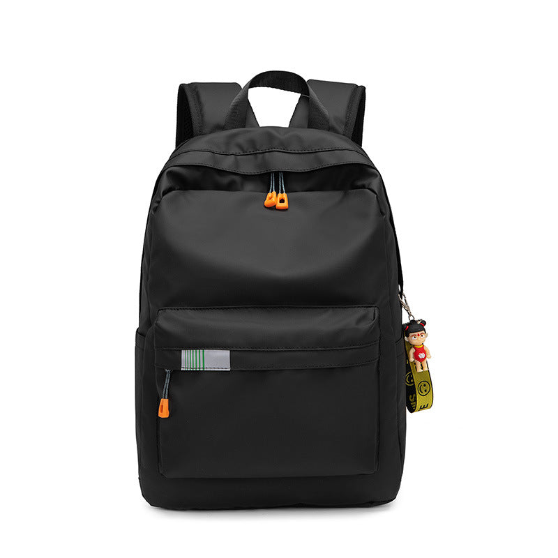 Black Rirati high Korean style backpack with large capacity, suitable for women and men, featuring a rechargeable design.