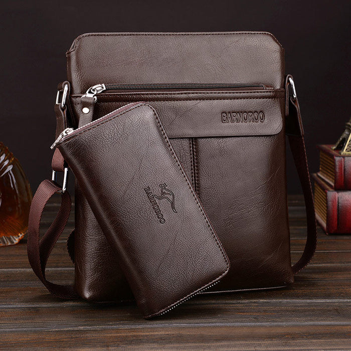 Black Rirati men's backpacks, two-piece set, stylish and versatile for business and trendy fashion, featuring multiple compartments.