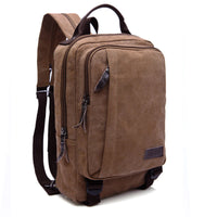Black Rirati canvas backpack suitable for women and men with solid back design and versatile style.
