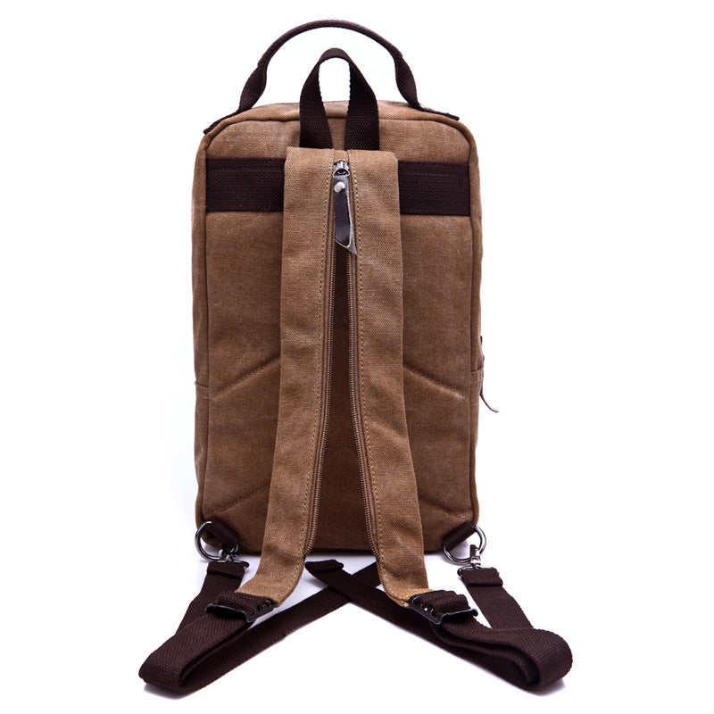 Black Rirati canvas backpack suitable for women and men with a solid back design, ideal for everyday use.