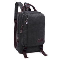 Black Rirati canvas backpack for women and men, with a solid design and versatile style suitable for daily use.