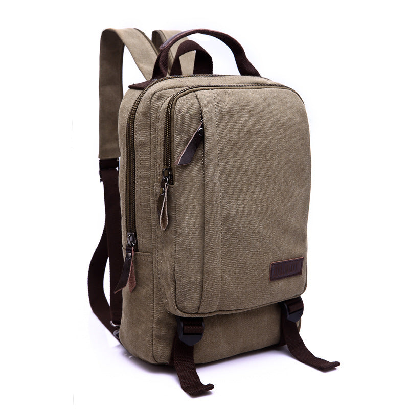 Black Rirati canvas backpack suitable for women and men, featuring a solid design and adjustable straps for versatile use.