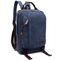 Black Rirati canvas backpack suitable for women and men, with a solid design and adjustable straps for versatile use.