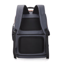 Men's Rirati retro leather waterproof backpack with computer compartment, stylish blue design and durable fashion-forward style.