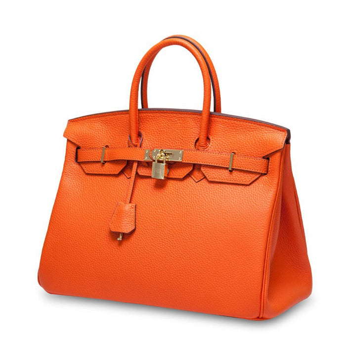 White Rirati women's handbag made of genuine cowhide leather with a portable design and 35cm strap.