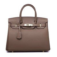 White women's handbag by Rirati featuring genuine cowhide leather, portable design, and 35cm strapless style.