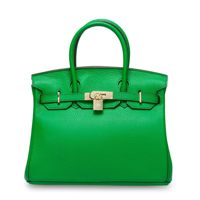 Women's Rirati First Layer Cowhide Leather Handbag with white finish and 35cm strap, portable design and stylish appearance
